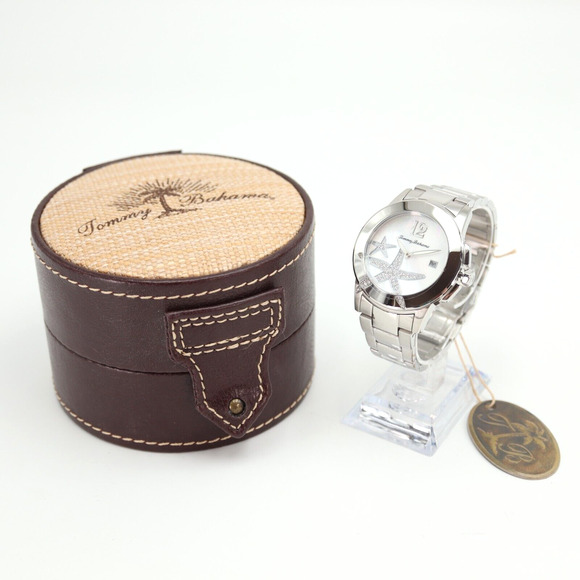 Tommy Bahama Womens Watch Bimini Crystal MOP Silver Tone Starfish TB4045 $250 - Picture 1 of 16